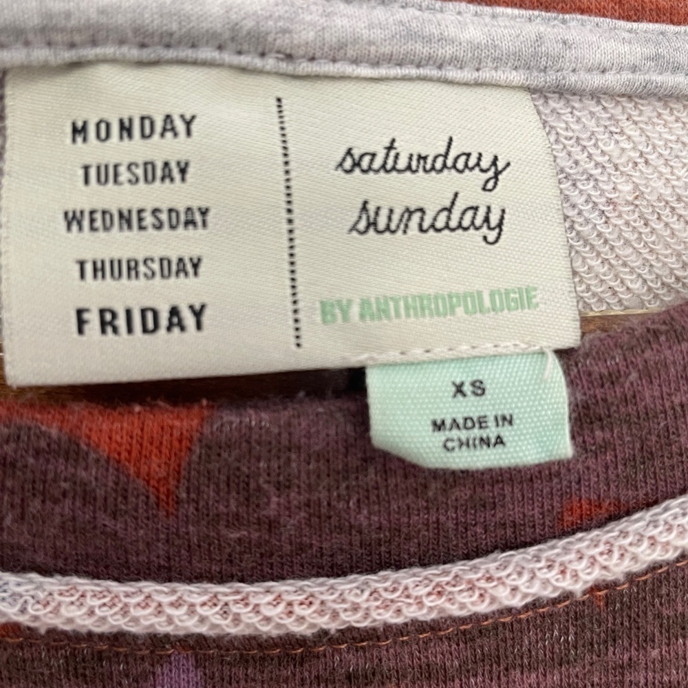 Anthropologie Saturday Sunday Colleen Floral Baby Doll Sweatshirt​ - Picture 8 of 9